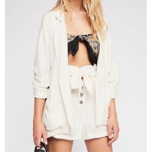 Free People Oversized Textured Blazer Size S